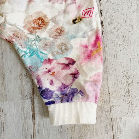 Munster | Girls Watercolor Floral Jogger Pants | Size: 3-6M - Picture 3 of 7